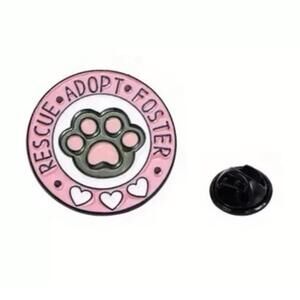 Lapel Pin - Rescue Adopt Foster, Cats Dogs Animals Shelter Paw Print Kitty Pup